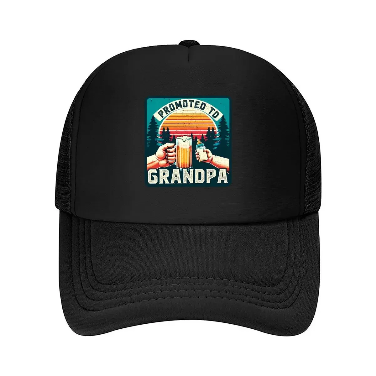 New Grandpa Promo Humor - Inspired, Retirement Celebration Design Mesh Baseball Cap