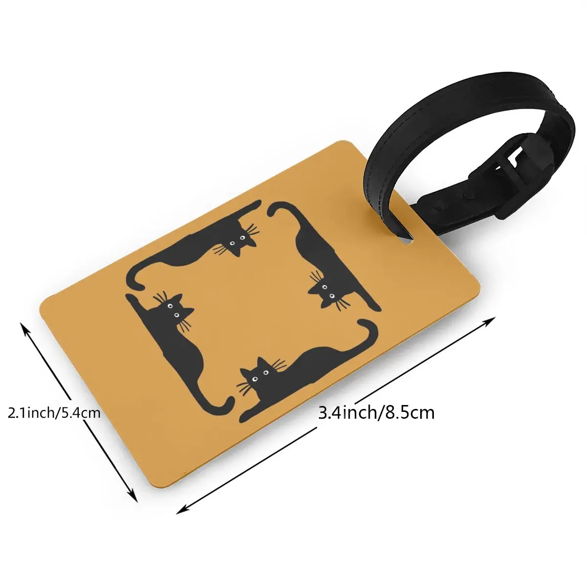 Schwarze Katze Gepäck anhänger Koffer Zubehör Reise PVC Mode Gepäck Boarding Tag tragbare Etiketten halter ID Name Adresse