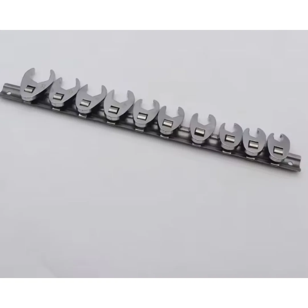 New High Quality 10Pcs 3/8Inch Drive Crowfoot Wrench 3/8Inch Drive Carbon Steel Open End Spanner Metric Foot Horn Wrench Head