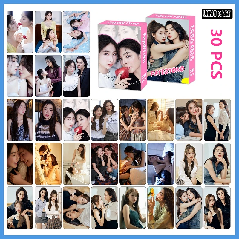 30 Pcs/Set Thai Drama Love Filling Blank FayeYoko Lomo Card Faye&Yoko Mini Postcard HD Photocard Cosplay Gift