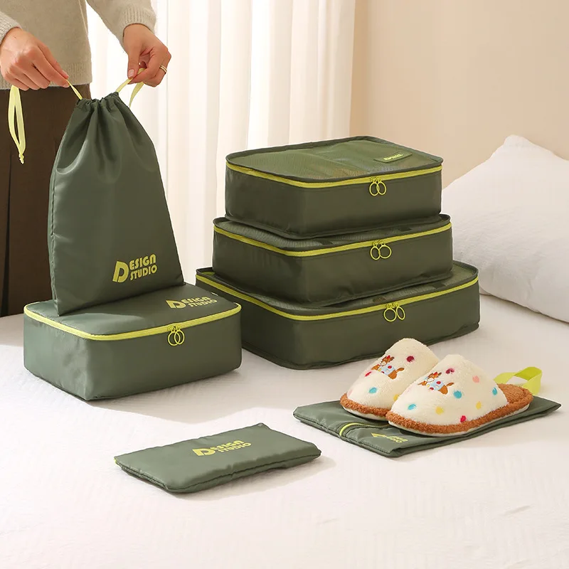 حقيبة تخزين/حقيبة تنظيم/مجموعة قطع سفر مقاومة للماء سميكة من نسيج قطني طويل متعددة الوظائف أمتعة محمولة
