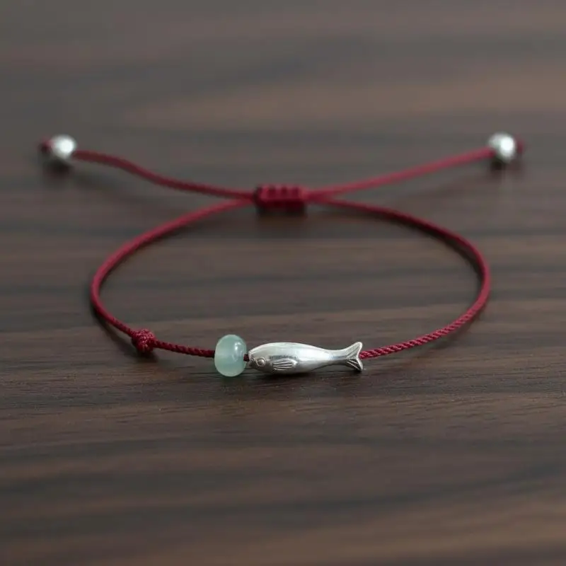 Lunar New Year Lucky Bracelet Chinese Woven Small Fish Rope 1 PCS Soft Comfortable for Holiday Gifting Daily Jewelry