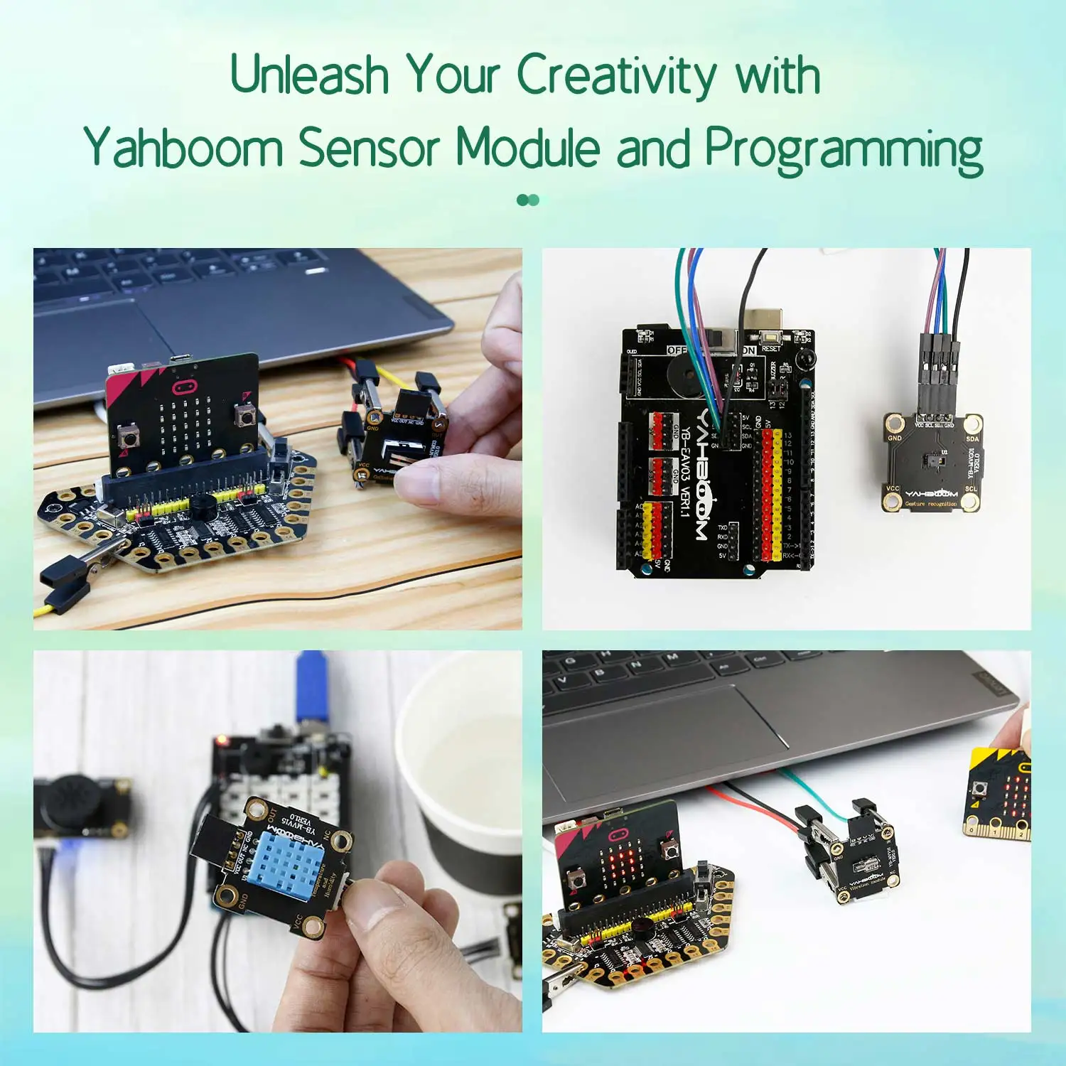 Yahboom Electronic Sensor Module for DIY Project Infrared Ultrasonic Temperature Humidity Dot Matrix Rocker Module