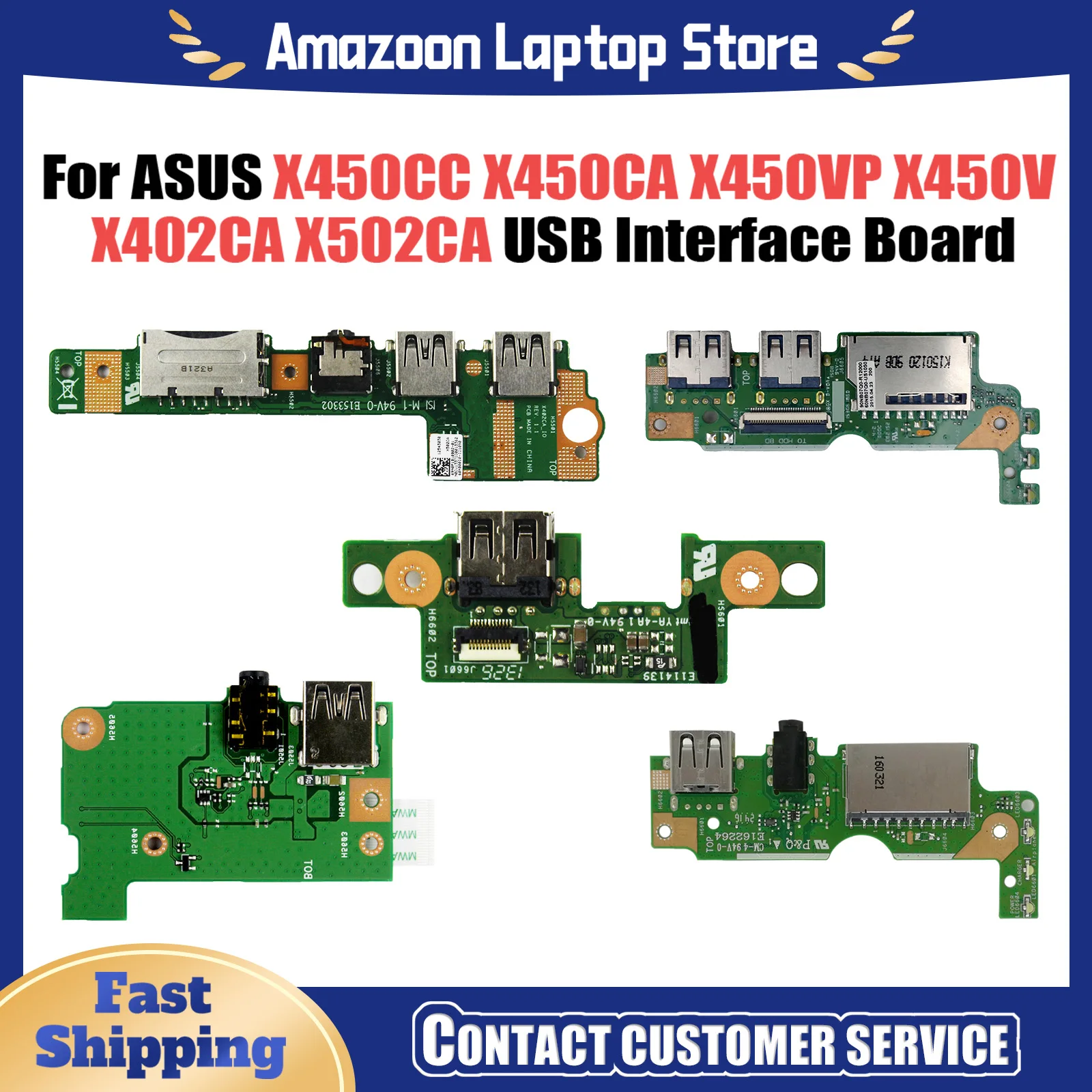 

For ASUS X450CC X450CA X450VP X450V X402ca X502ca X453MA F453M X455WE X456UJ K456U A456U USB interface small Board IO Board