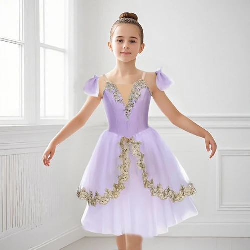 Tutú de Ballet profesional para niños, traje de baile púrpura del lago de los cisnes, panqueque, tutú de Ballet clásico, leotardo, vestido de Ballet