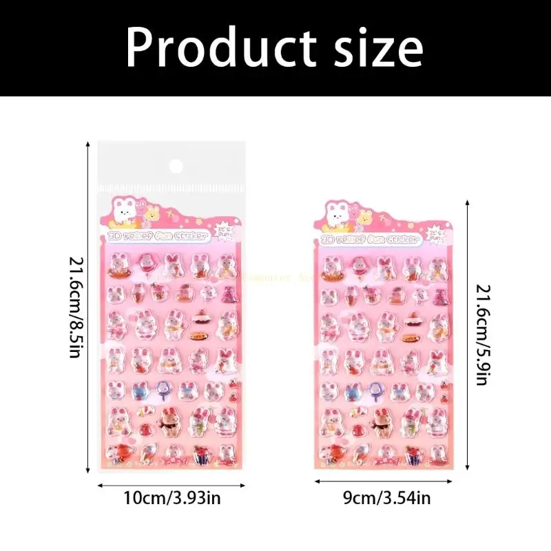 Embossed Animal PVC Sticker for Notebook Journal Water Bottle Photo Album Scrapbooking Decoration Kid Reward Sticker