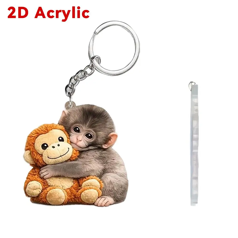 

1/2 шт. милый мультяшный акриловый брелок в виде обезьянки, прозрачный кулон для сумки, легкий брелок для ключей, креативный подарок для детей и друзей