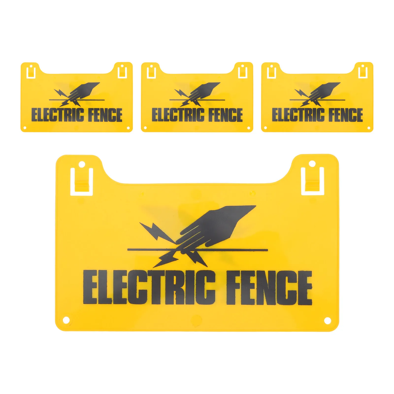 4Pcs Electric Fence Warning Signs Plastic High Voltage Caution Panel Outdoor Yard Safety Warning Fence Signs 7.87x4.92 Inch