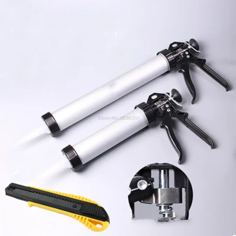 600ML Dual-use Glass Glue Gun C20512 Barrel Type Soft Silicone Gun Manual Thickening Aluminum Alloy Structure Glue Gun