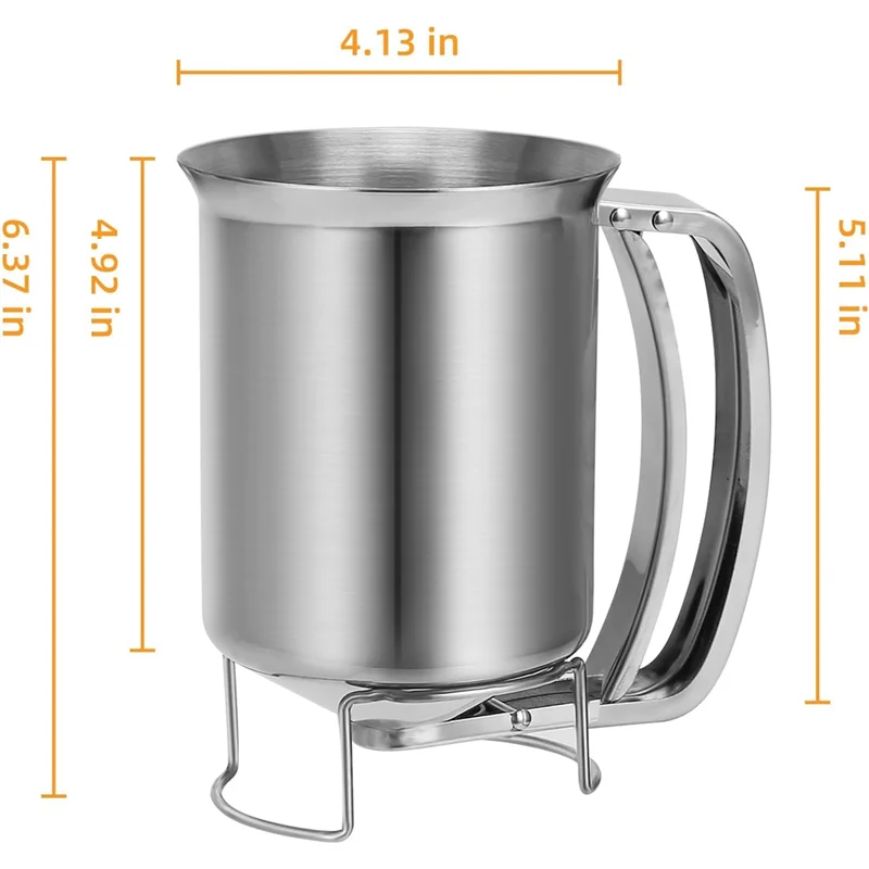 2 in 1 800ml バッターディスペンサー、スクイーズハンドル付き、パンケーキポアラーバッターピッチャー混合ベーキングツール