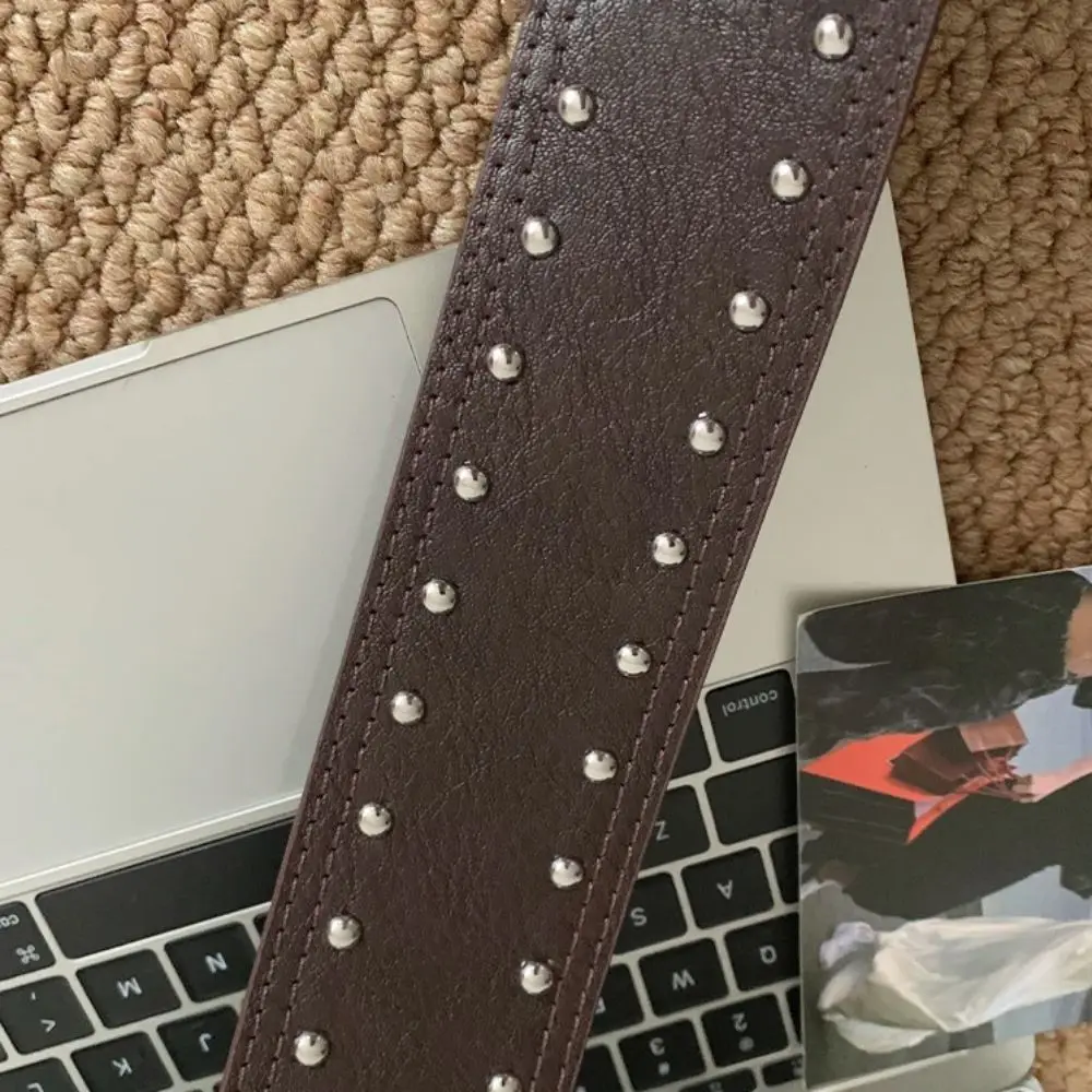 خمر مصمم واسعة حزام للنساء القوطية الشرير نمط برشام حزام الخصر Y2k فستان أمريكي حزام الجينز الفتيات حار #2