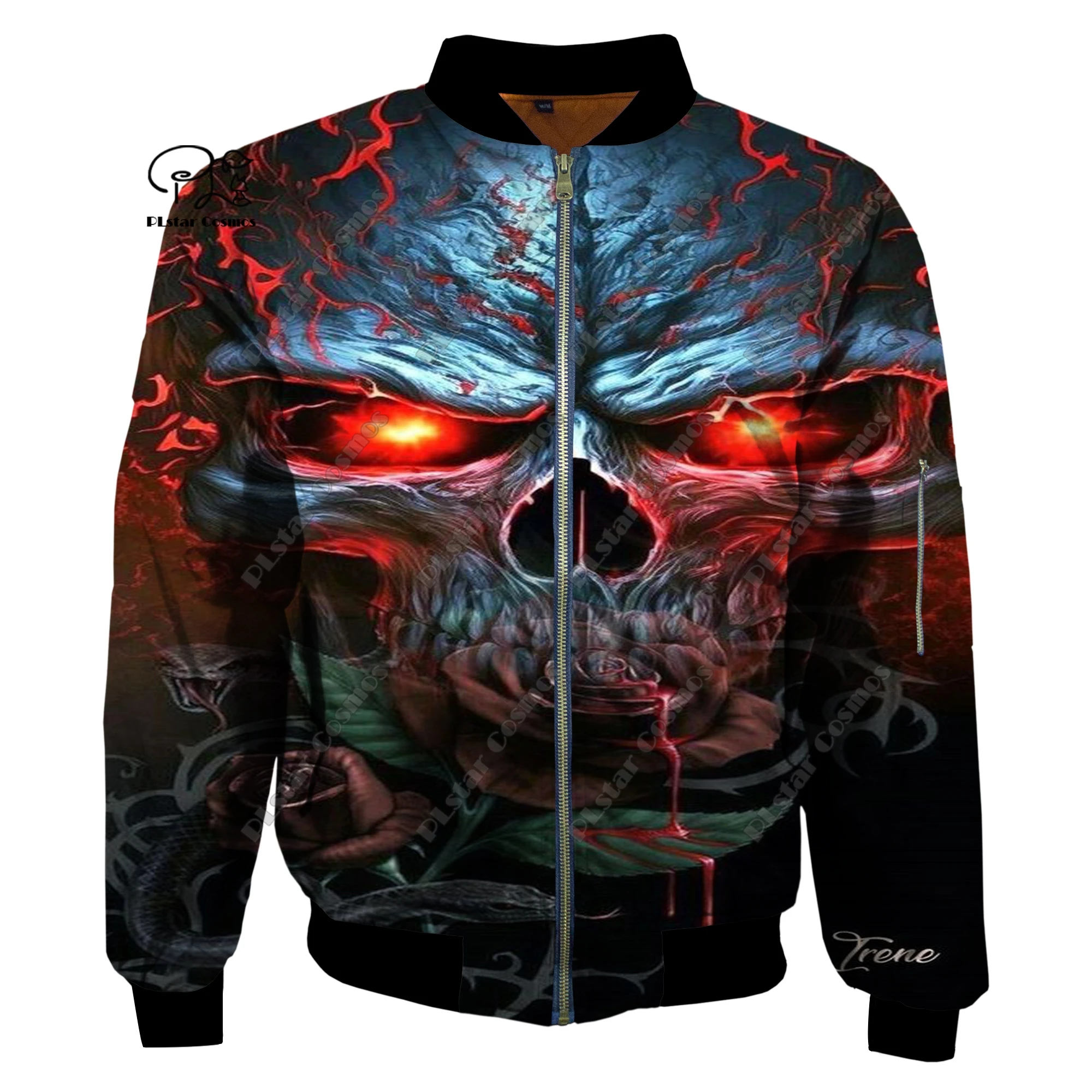 Halloween horror theme 3D printing flight pilot jacket jacket sportswear winter thickened oversized casual long-sleeved KB-7