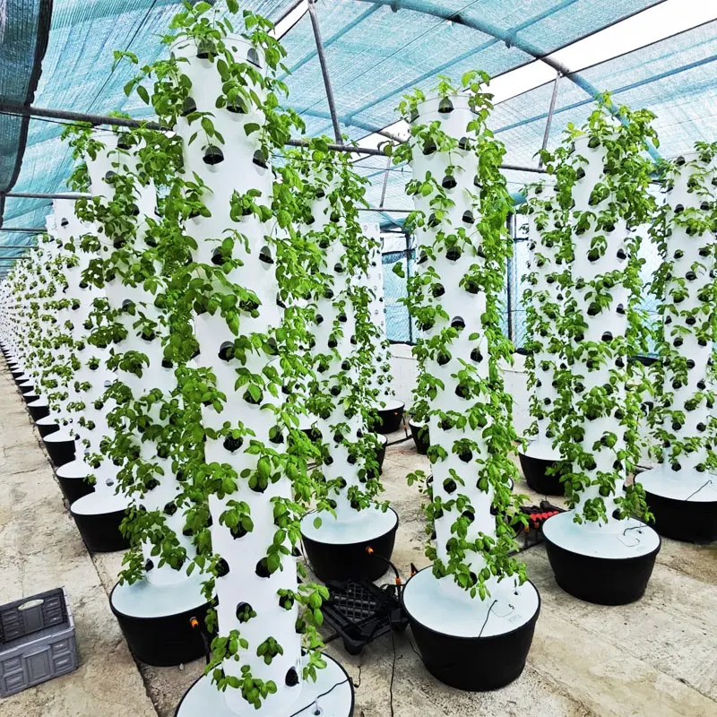 High Quality Easy Install Small Vertical Hydroponic Tower Growing System Automated Water Circulation for Greenhouse-Low Cost
