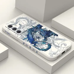 Blue Dragon Phone Case For Samsung Galaxy A56 A36 A26 A55 A35 A25 A15 A05 A05S A54 A34 A24 A14 A04 A04S A04E 4G 5G Cover