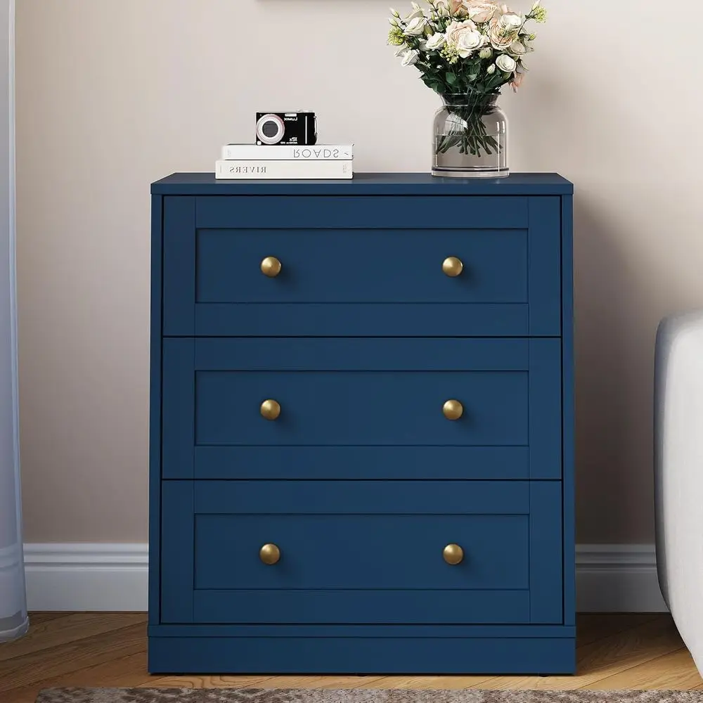 Blue Wooden Accent Nightstand 4