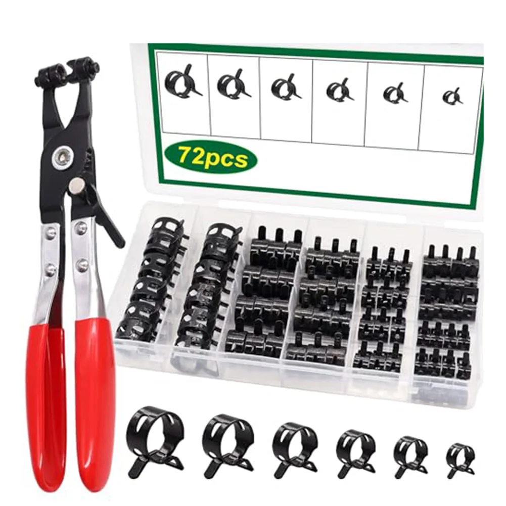 

For Air Hoses Clamp Fastener Kit Hose Air Clamp Automotive Repair High Elasticity High Hardness PVC Handle Reusable Clamps