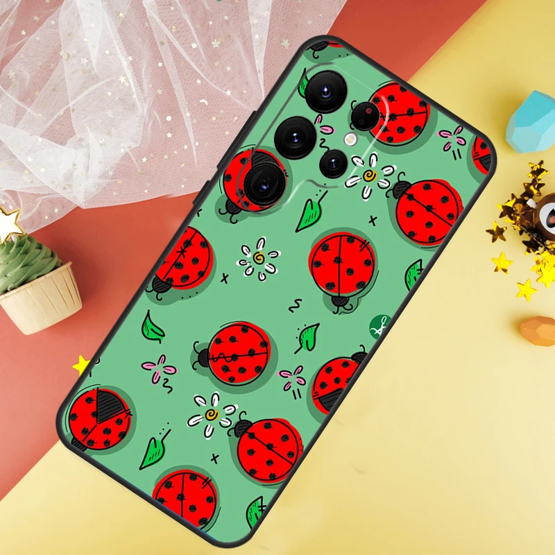 Ladybug Beetle Case For Samsung Galaxy S22 S23 S24 Ultra S8 S9 S10 Plus Note 10 20 Ultra S20 S21 FE Cover