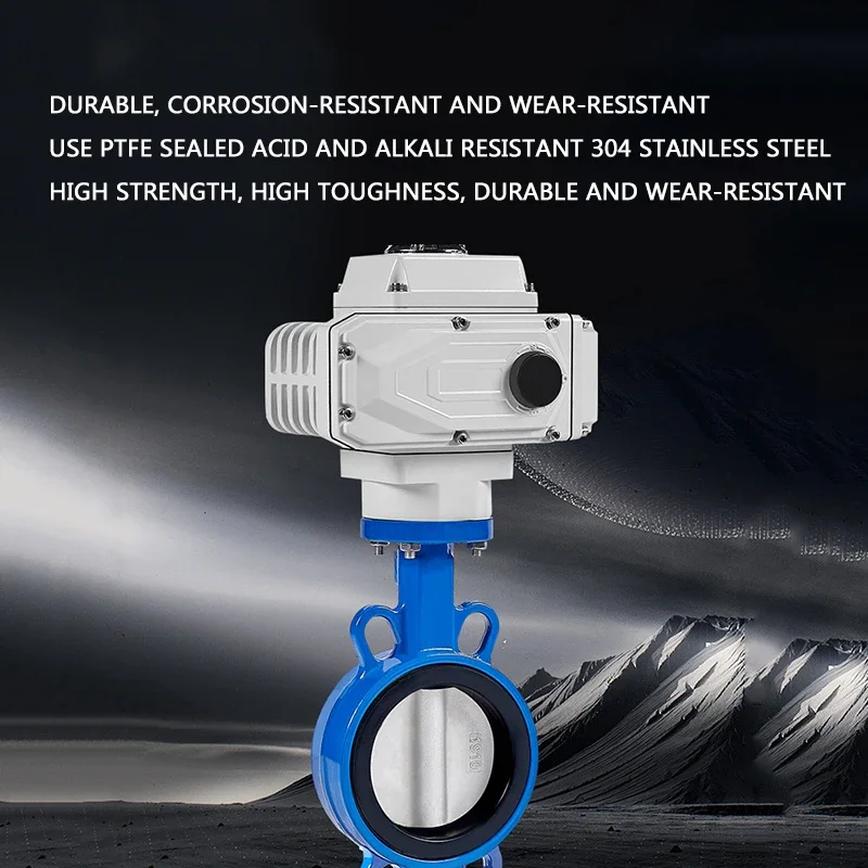 Electric Butterfly Valve D971X-16Q Wafer Type Water PTFE Ductile Iron Regulating