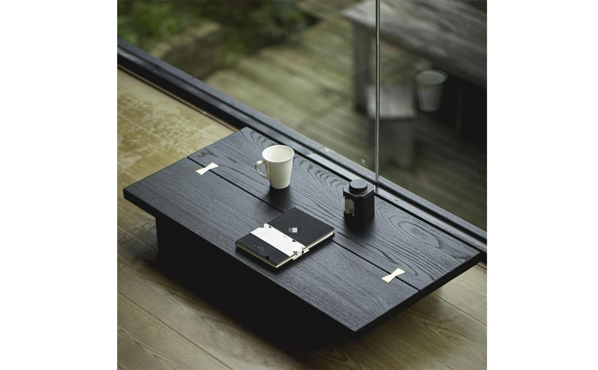 Table with Brass Inlay Wabi-Sabi Low Tea Table Furniture Compact Simple for Small Rooms Table with Brass Inlay Wabi-Sabi Low Tea Table Furniture Compact Simple for Small Rooms