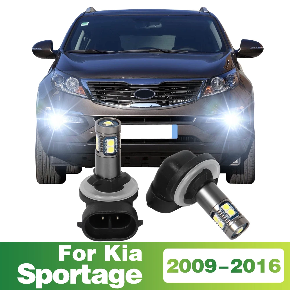 

2Pcs LED Lamp Car Front Fog Light For Kia Sportage 2009 2010 2011 2012 2013 2014 2015 2016 Accessories