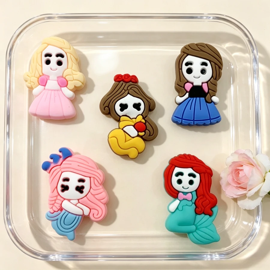 20pcs Cute PVC  princess Flat Back Resin Cabochons Scrapbooking DIY Jewelry Craft Decoration Accessories -HF05