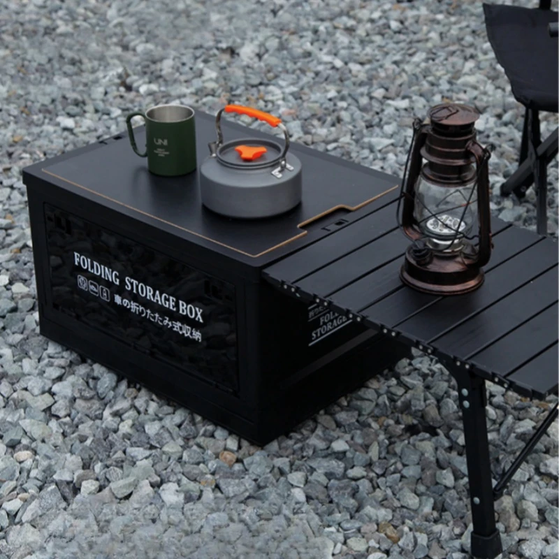 Outdoor Folding Table Storage Box Lightweight Side-opening Aluminum Folding Table Portable Combination Table Stand Camping Table