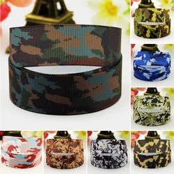 22mm 25mm 38mm 75mm Camouflage pattern Cartoon printed Grosgrain Ribbon party decoration 10 Yards satin ribbons