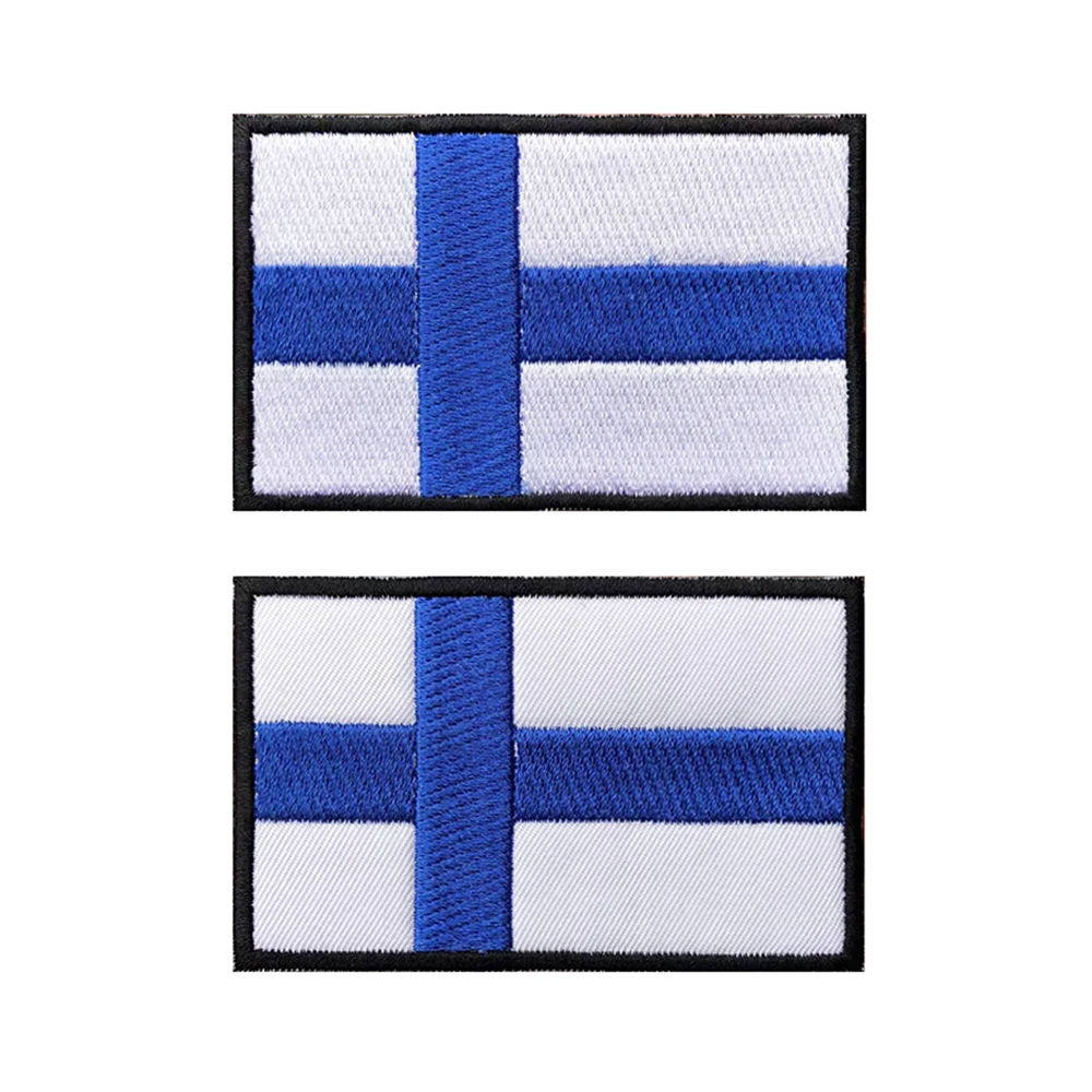 1PC fińska flaga finlandia łatki Armband haftowane Patch Hook & Loop lub haftowane naprasowanki odznaka wojskowy pasek