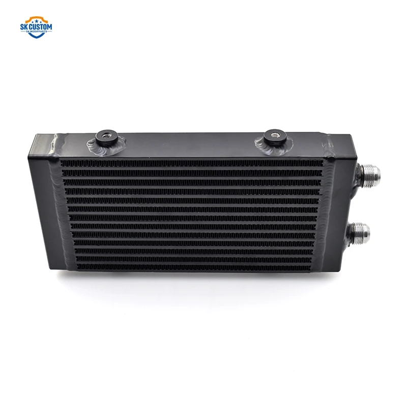 유니버설 AN10 7/8-14 UNF 알루미늄 소형 듀얼 패스 바 앤 플레이트 오일 쿨러 열교환기