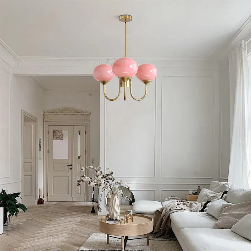France Glass Ball Ceiling Chandelier Pendant Light Suspension Lamp for Living Dining Room