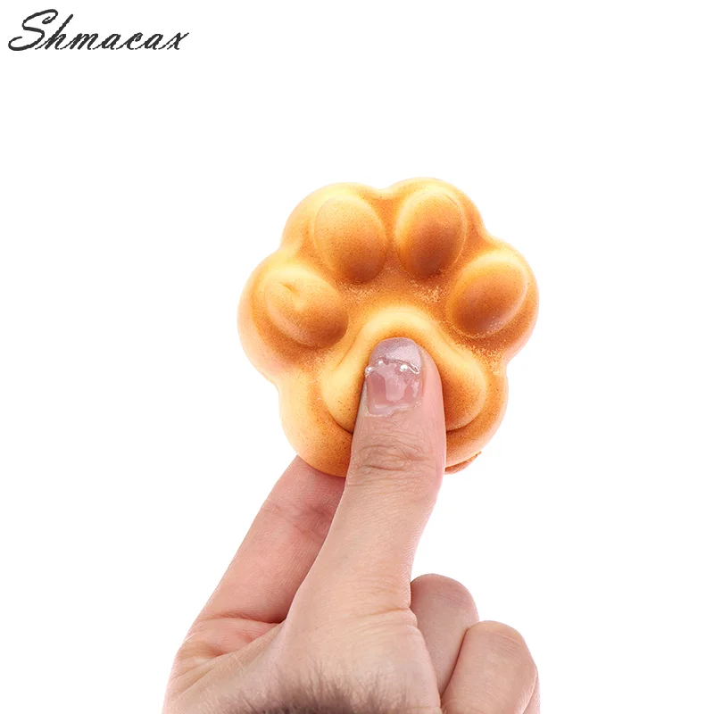 Slow Rebound Pinch Music Decompression Vent Toy Squishy Slow Rising Caramel Color Cat Claw Bread