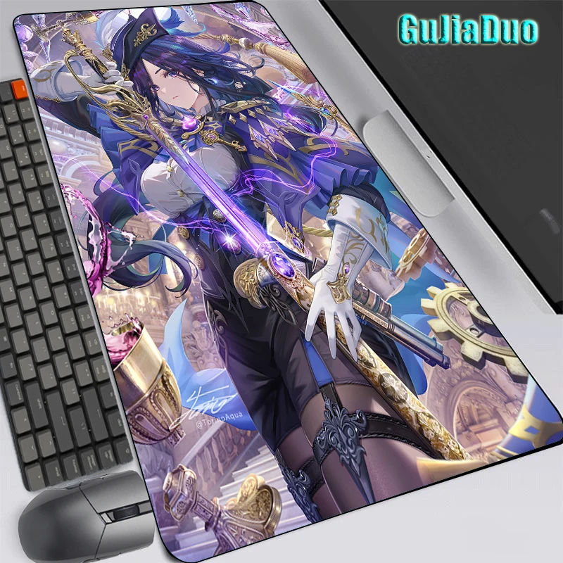 

Clorinde Genshin Impact Mange Mouse Pad Gamer XL Computer Play Mat Gaming Accessories Kawaii Anime Mousepad Pc Cushion Desk Mat