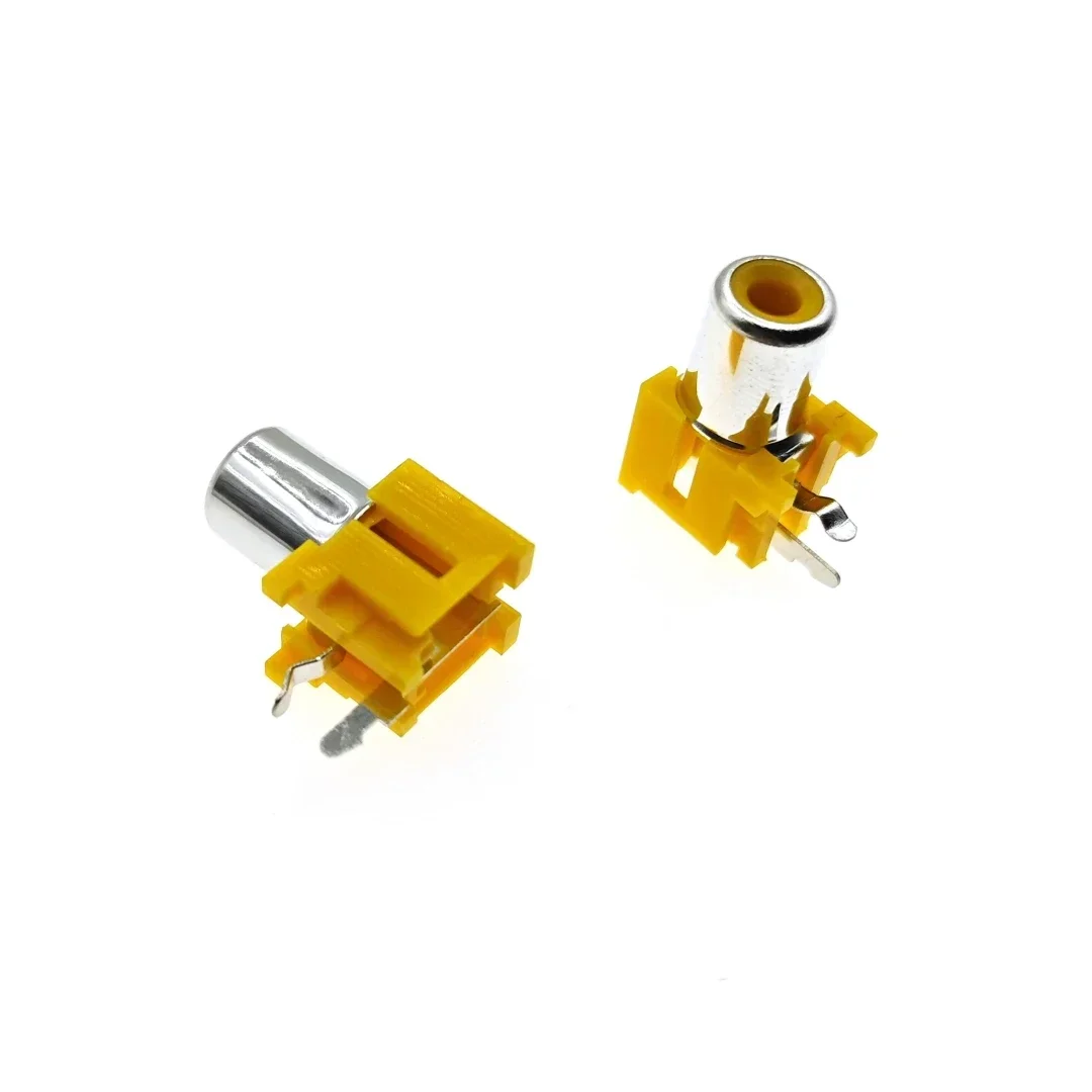 10PCS AV-8.4-5 2x Holes 2Pins RCA Sockets 90Degree Audio Video Connecctors Jacks Yellow White Red