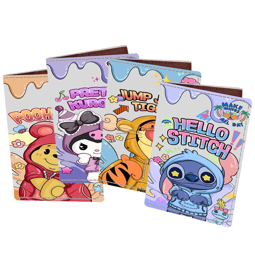 

Новые комиксы Sanrio, дорожная обложка для паспорта Kuromi, чехол для паспорта, предметы первой необходимости для путешествий, кошелек для паспорта из искусственной кожи, держатель для кредитных карт