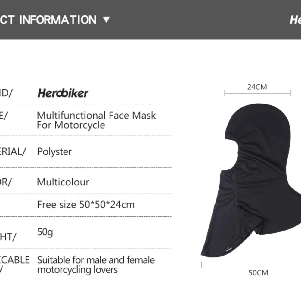 Motorcycle Neck Scarf Summer Breathable Moto Mask Hat Hood Motorcycle Face Mask Cycling Bike Ski Mask Men Balaclava