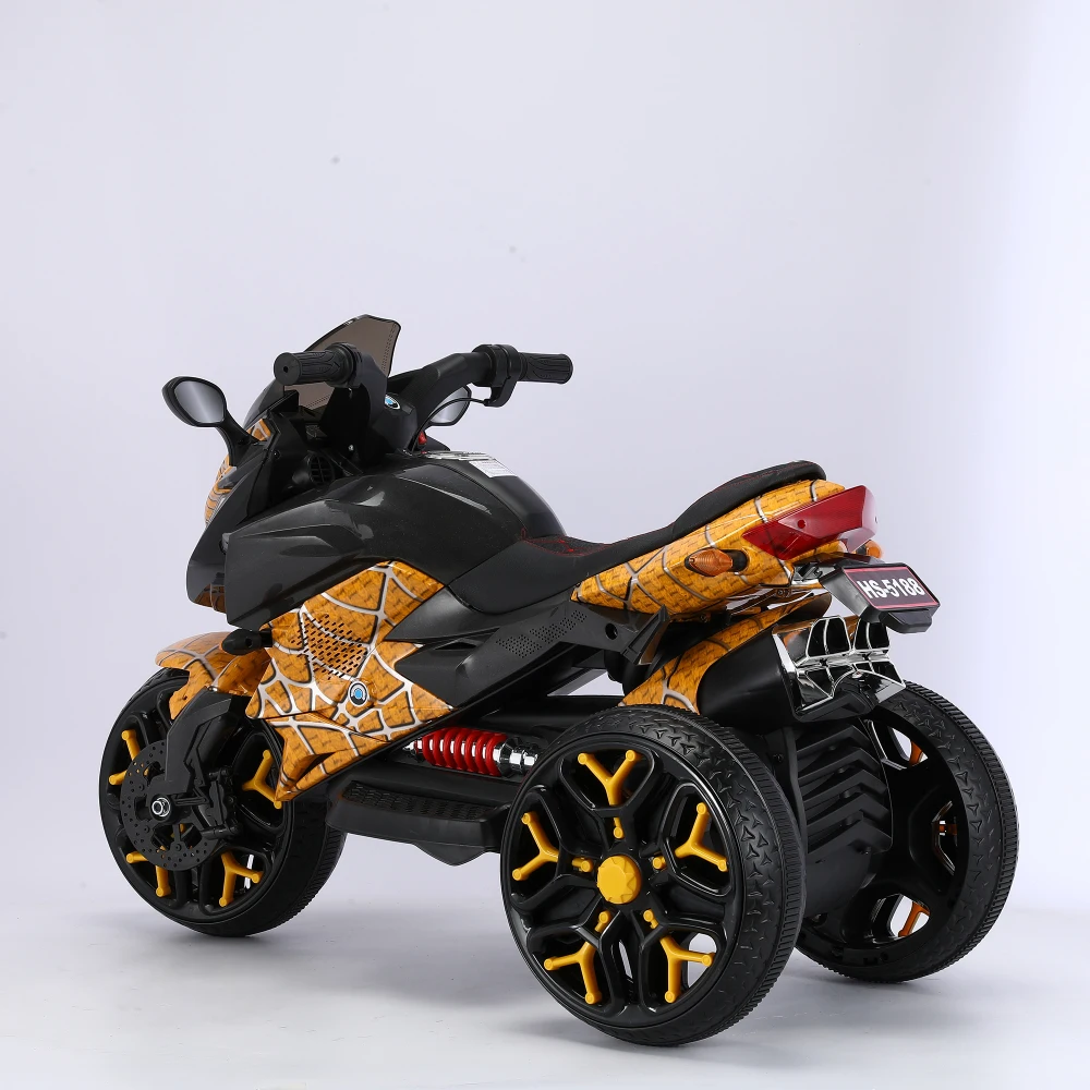 12V Kids Electric Motorcycle - 3-Wheel Ride-On Toy with Training Wheels, Manual Throttle, LED Light-Up Wheels & PU Seat