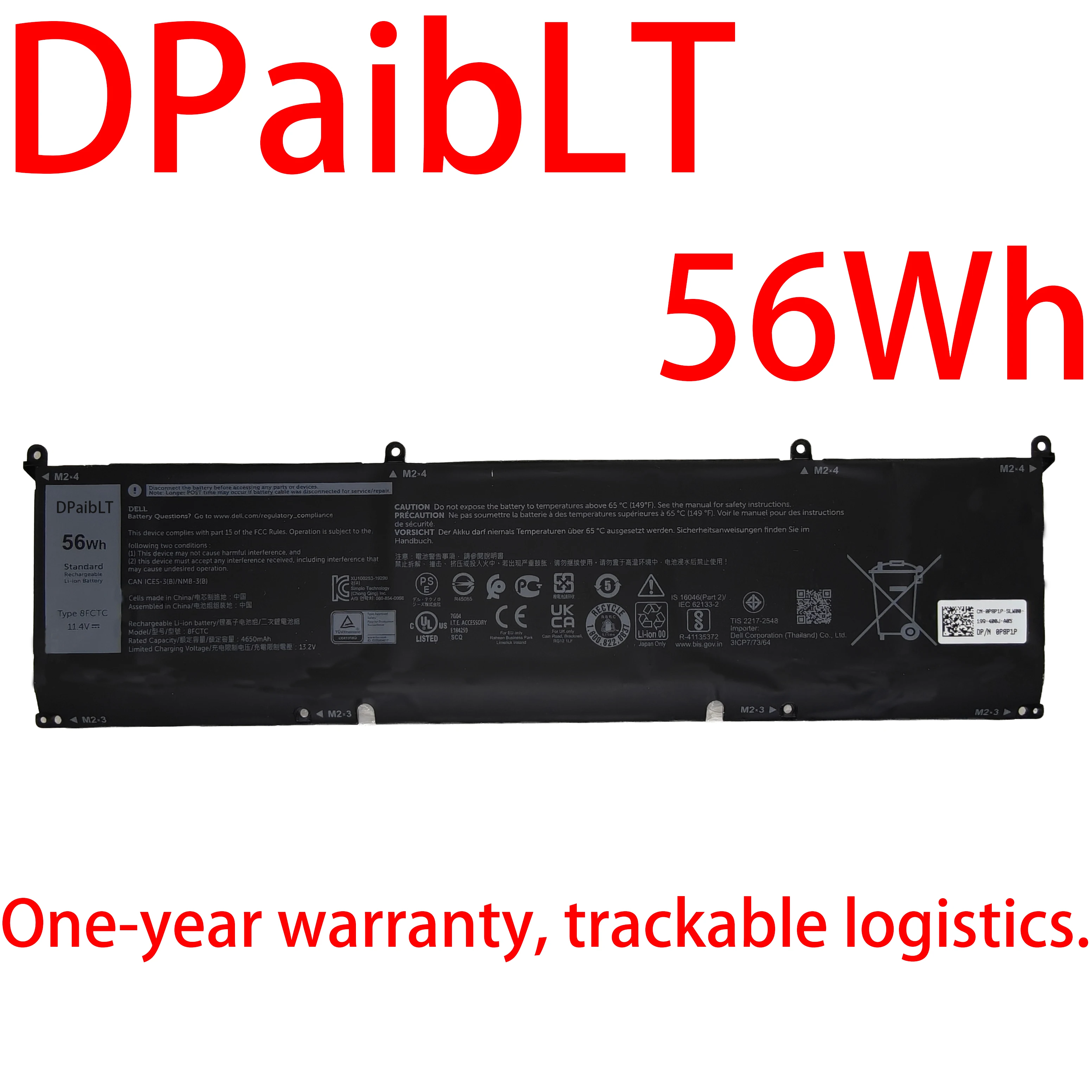 

DPaibLT NEW 56Wh 11.4V 4650mAh 8FCTC LAPTOP BATTERY For DELL G15 5510 5511 5520 5515 5521 Series For XPS 15 9500 G7 15 7500