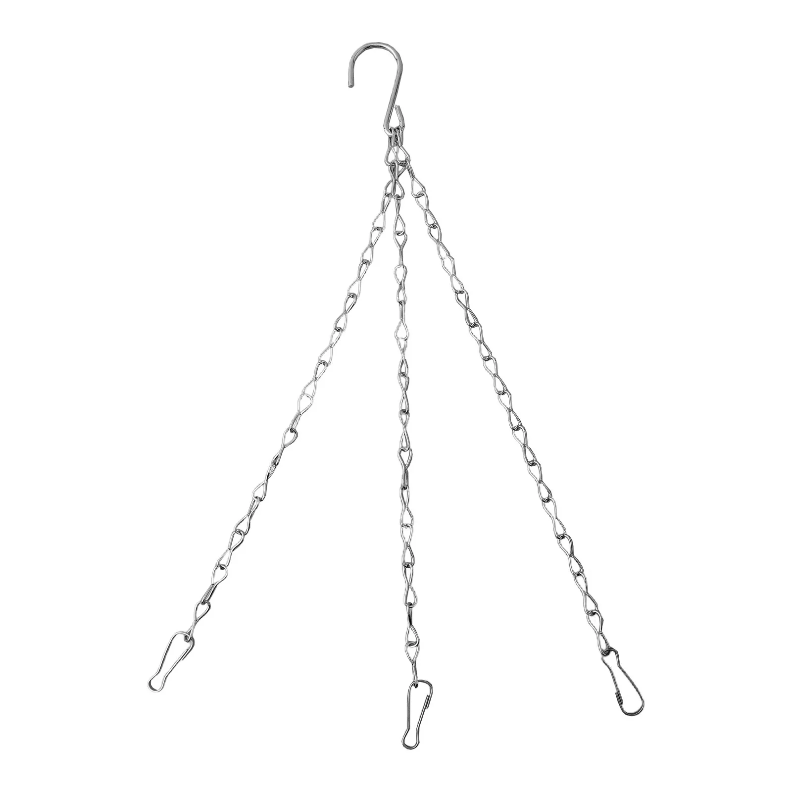 Metal Chain Hanger with 3 Strand Layout for Garden Flower Pots Plant Baskets Bird Feeders Suet Cages Lanterns and Wind Chime Use