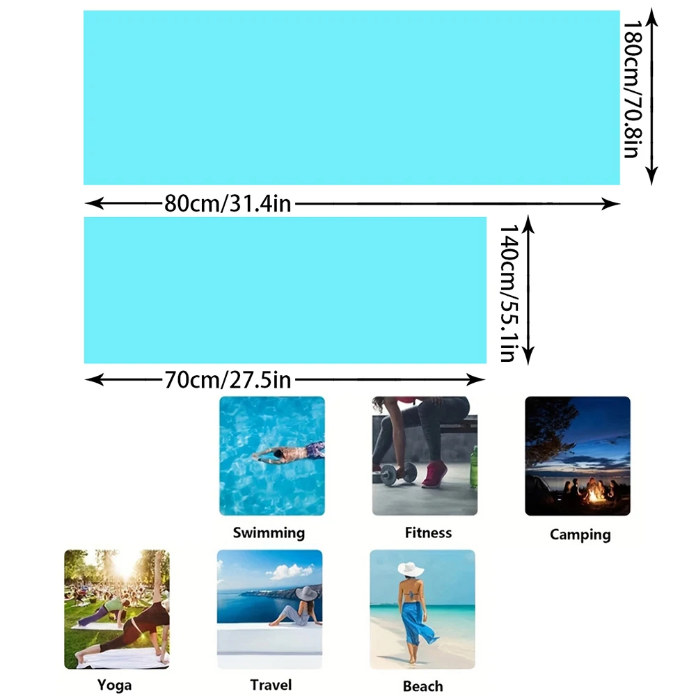 Polyester Beach Towel - Versatile Towel for Swimming, Fitness, Camping, Yoga, Travel and Beach Activities 6