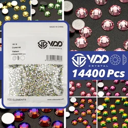 VDD 14400Pcs Wholesale High Quality Glass Crystal Rhinestones Non Hotfix Strass Flatback Diamond Nail Art DIY Craft Decorations