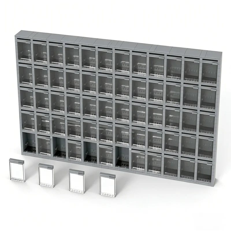 2400 pièces MOC gris bleuté clair Minifig affichage créateur modèle jouets de Construction blocs Construction cadeaux de noël éducation brique