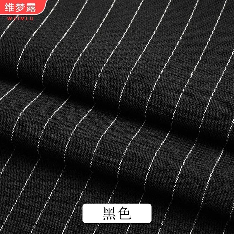 Elastic Striped Fabric Drooping Suit Pants Skirt Cloth Sewing Dress Stretch Polyester Spandex Anti-wrinkle Brocade Black Blue