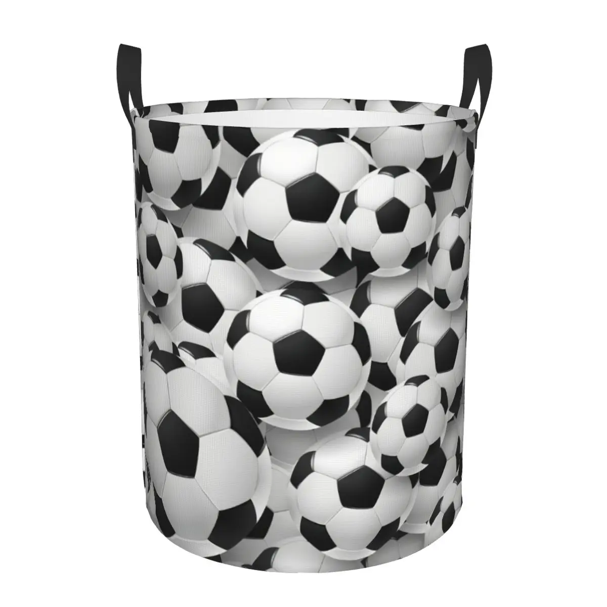 Custom Cool Soccerly Footbally Print Laundry Basket Foldable Large Clothes Storage Bin Baby Hamper