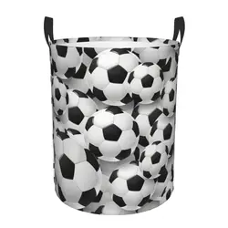 Custom Cool Soccerly Footbally Print Laundry Basket Foldable Large Clothes Storage Bin Baby Hamper