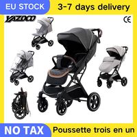 Newest Baby Stroller 3 in 1 Portable Travel Luxurious Baby Carriage High Landscape Fold Pram Aluminum Frame Multifunctional
