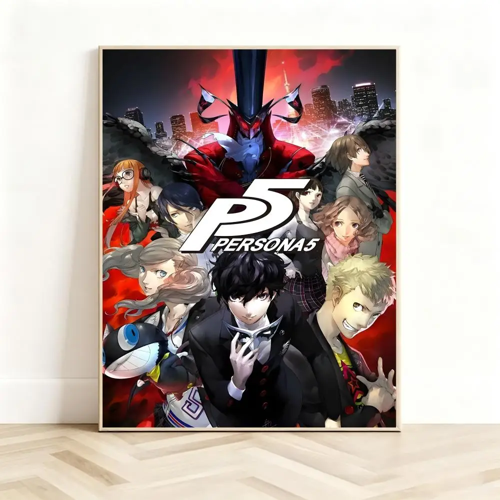 Urban-Fantasy Video-Game P-Persona 5 Poster Classic Self-Adhesive PP Wall Sticker for Living Room Bar Decor Gift
