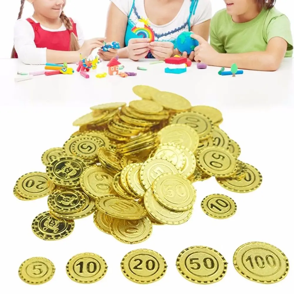 

100pcs Simulation Pirate Coins Child Decoration Coin Chip for Party Gold Coins