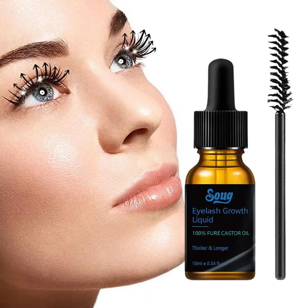 10ml Rizinusöl Wimpern Wachstum ätherisches Öl Wimpern dick pflegende Wachstums verstärker Augenbrauen Wimpern Behandlungen Serum Wachstum c3z8