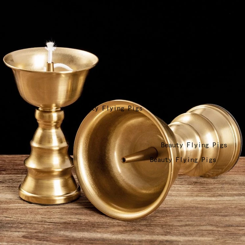 Buddhist alloy candle base tantric wedding lamp holder household altar desktop decoration ornament