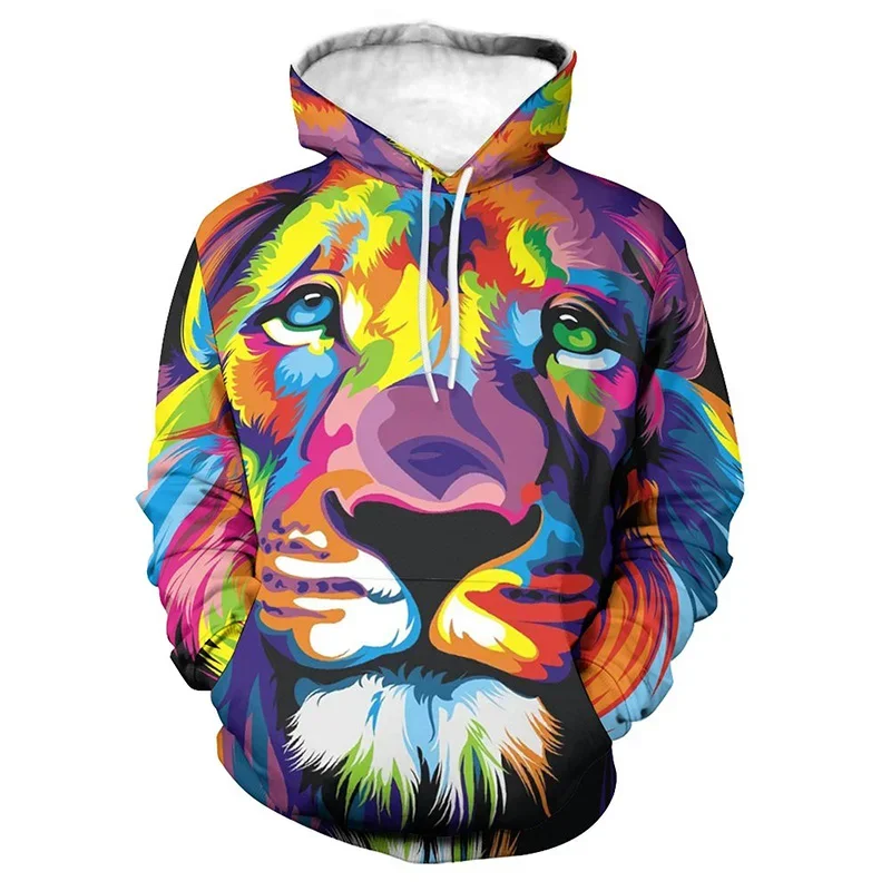 

Men's and women's hoodie sweatshirts Animal lion graphics 3D printed hoodie men's clothing Fashion casual loose oversized jumper